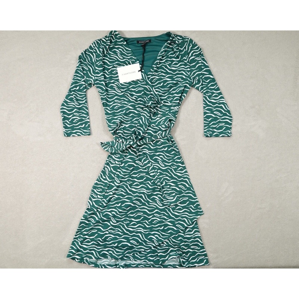41 Hawthorn Womens Green v-Neck 3/4 Sleeve Dress Size S